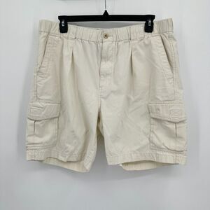 Tommy Bahama Cargo Shorts Mens XL Cream Relaxed Fit Fishing Utility Beach Cruise